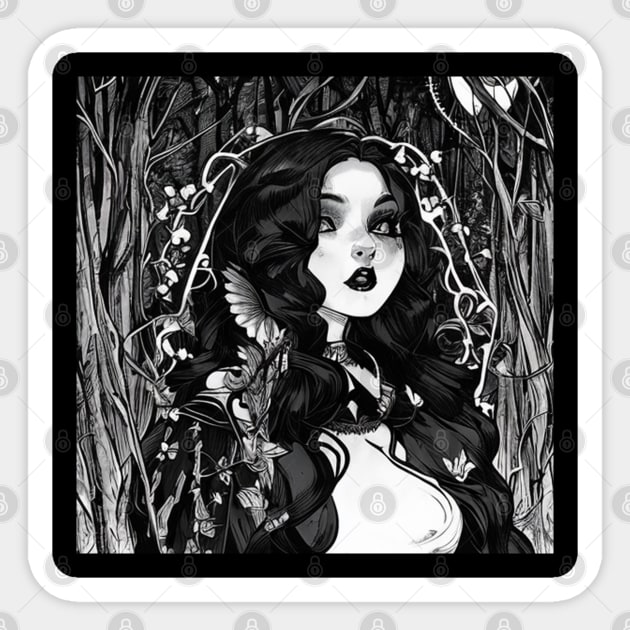 Mystical Monochrome: Explore the Mysteries of the Universe with Our Mesmerizing Black and White Art Collection Sticker by ShyPixels Arts